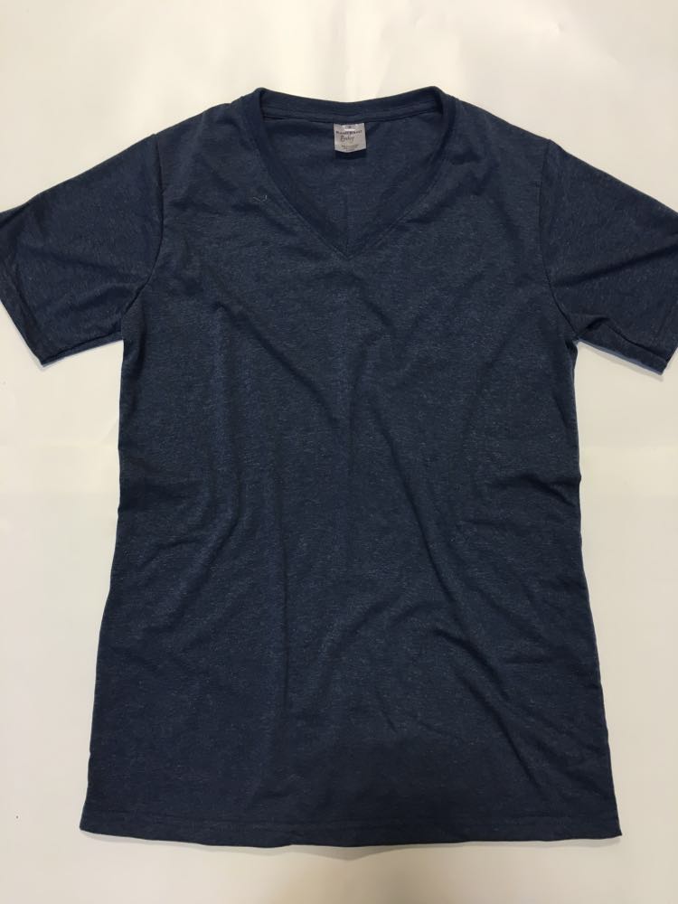 V-Neck Adult Tee Heathered Colours - 80/20 Poly Cotton Blend - In Stock