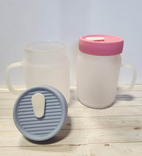 Load image into Gallery viewer, Glass Mason Jar with Handle &amp; Silicone Lid for Sublimation
