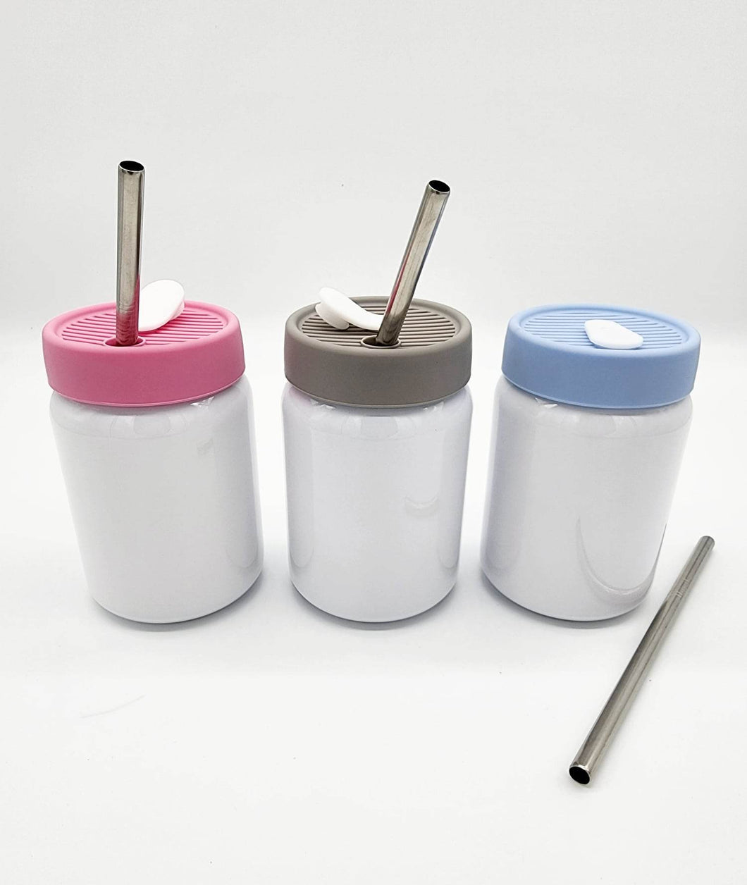 Stainless Steel Mason Jar with Silicone Lid