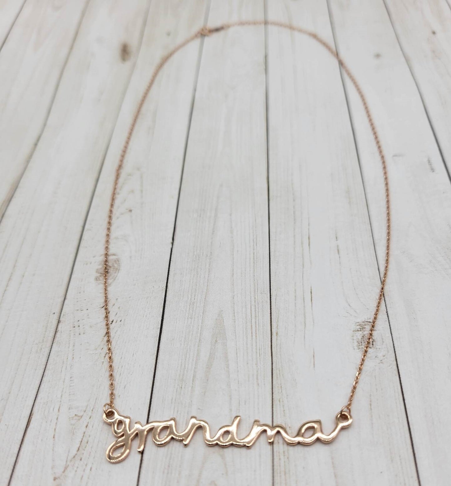 Cursive Stirling Silver MAMA/GRANDMA/MOM Necklace