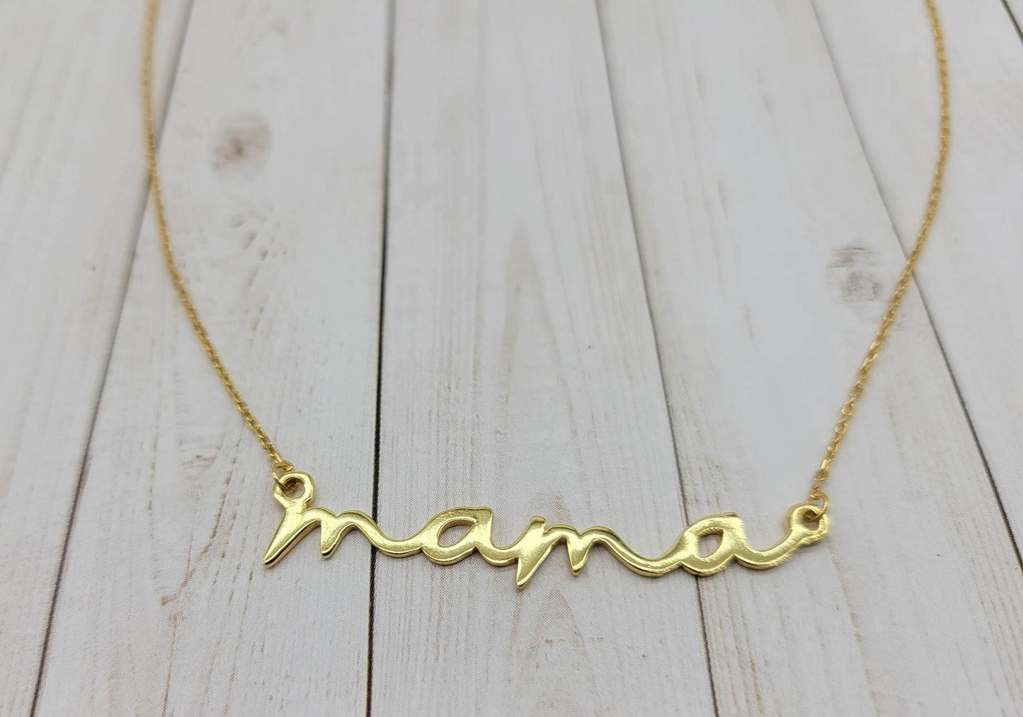 Cursive Stirling Silver MAMA/GRANDMA/MOM Necklace