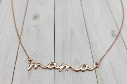 Cursive Stirling Silver MAMA/GRANDMA/MOM Necklace