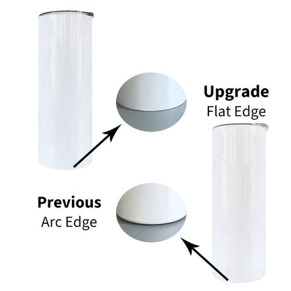 DELUXE Flat Edge 20oz Skinny Straight Sublimation Tumbler