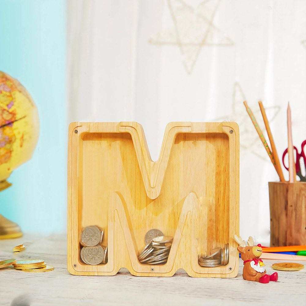 Letter Bank - Wooden Piggy Bank - In Stock