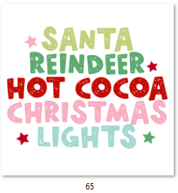 Santa Reindeer Cocoa & Christmas Lights DTF Transfer - 65