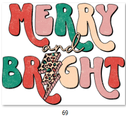 Merry & Bright DTF Transfer - 69