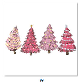 Pink Christmas Trees DTF Transfer - 99