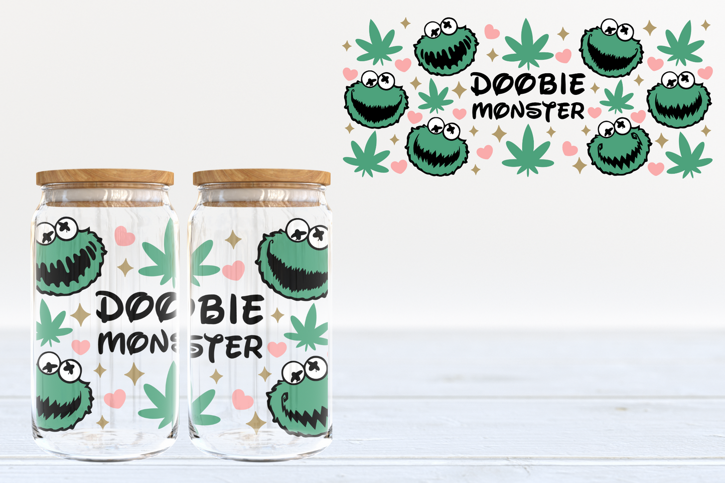 Doobie Monster UV DTF 16oz Cup Wrap #28 - IN STOCK