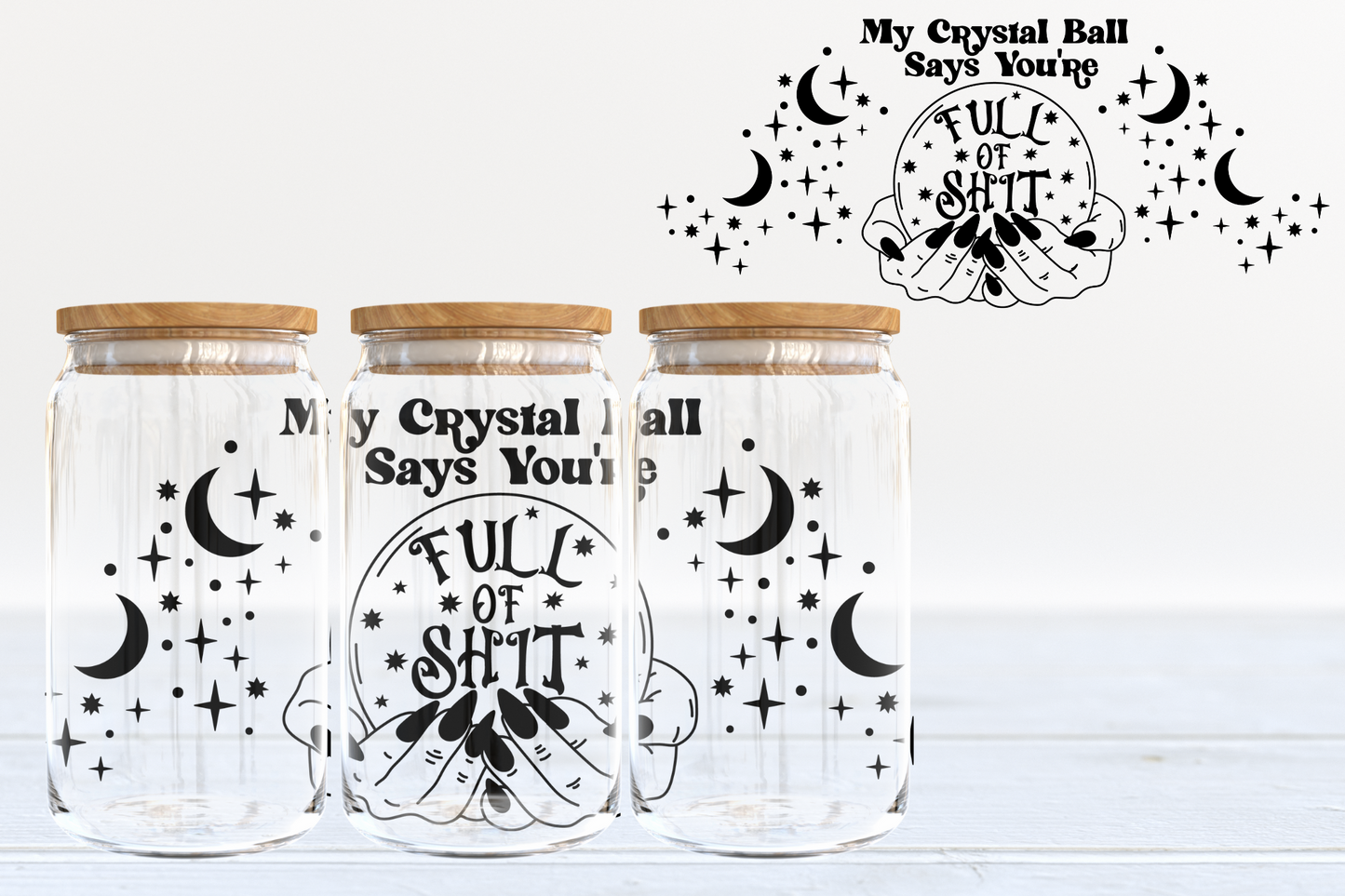 My Crystal Ball UV DTF 16oz Cup Wrap #54 - IN STOCK