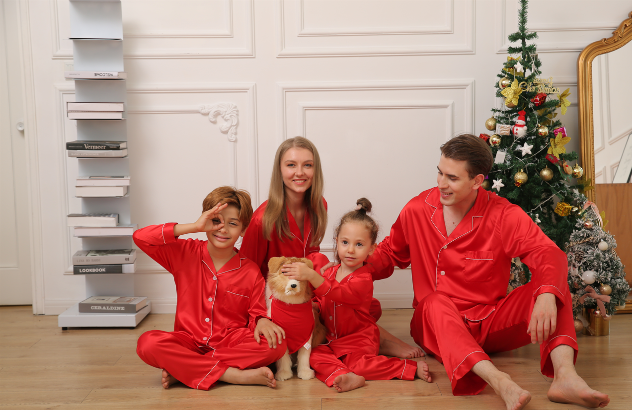 Satin Feel 100% Polyester Family PJ Sets