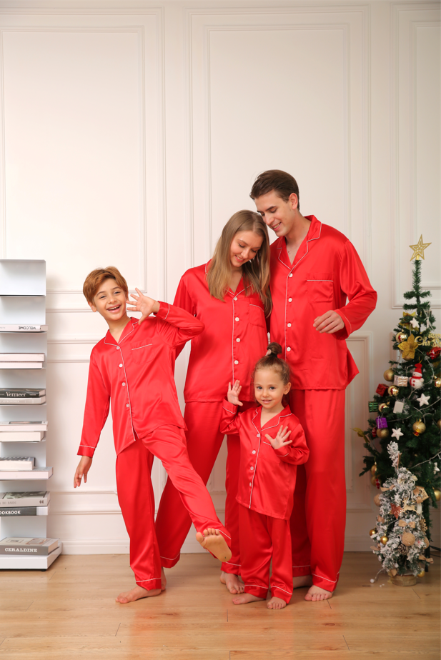 Satin Feel 100% Polyester Family PJ Sets