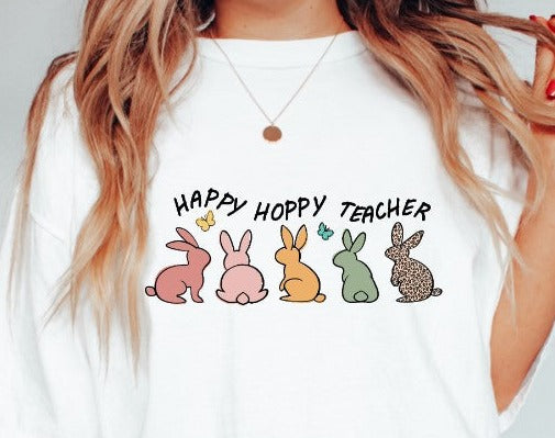 Happy Hoppy Teacher DTF Transfer - 1066