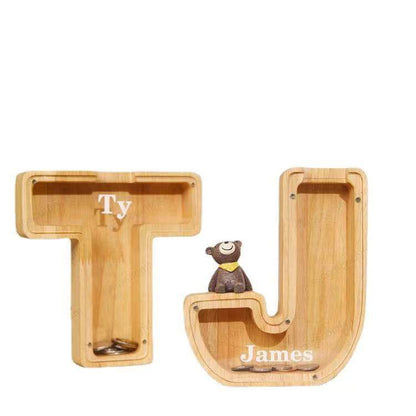 Letter Bank - Wooden Piggy Bank - In Stock