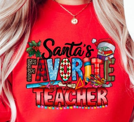 Santas Favourite Teacher DTF Transfer - 652