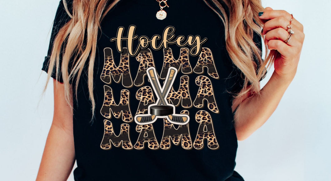 Hockey Mama Repeat Gold DTF Transfer - 682