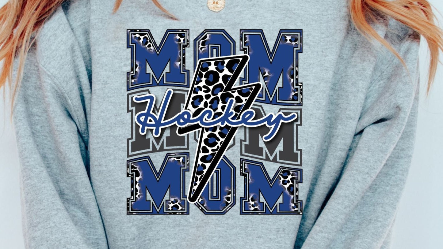 Hockey Mom Repeat Blue DTF Transfer - 668