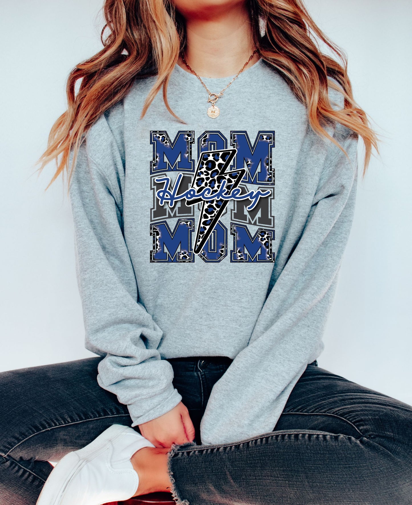 Hockey Mom Repeat Blue DTF Transfer - 668