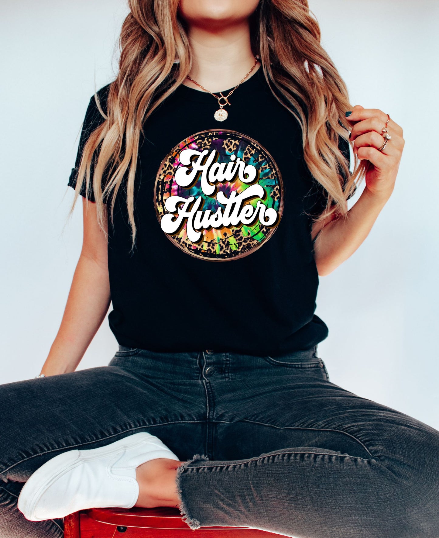 Hair Hustler Circle Leopard DTF Transfer - 387