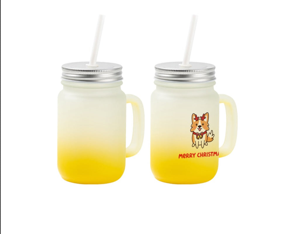 Mason Jar Coloured Beer Glass for Sublimation - IN STOCK