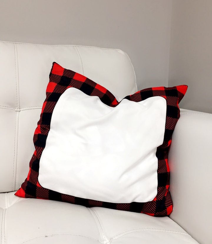 Plaid Border Throw Pillow Covers