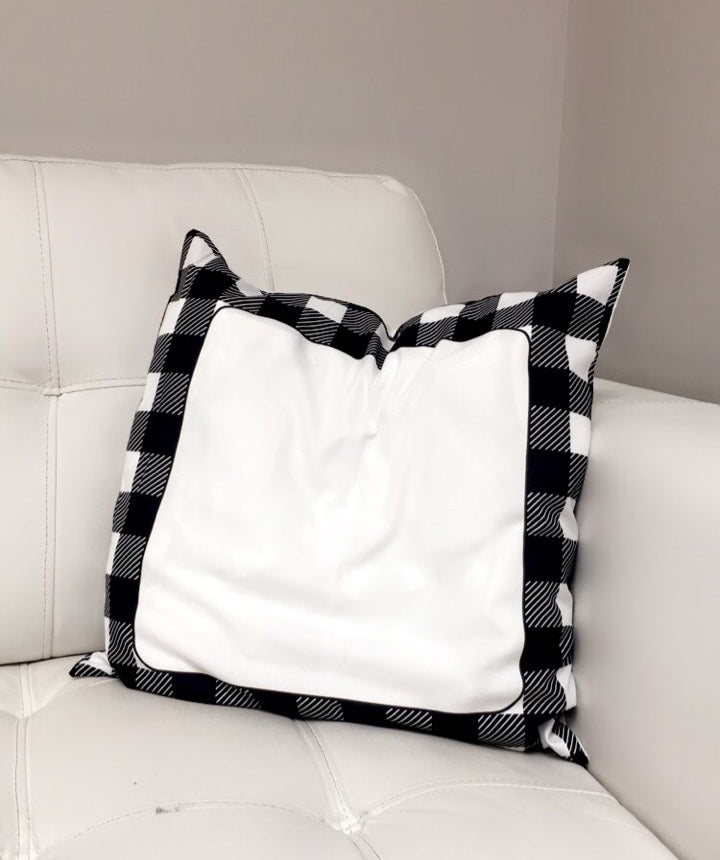 Plaid Border Throw Pillow Covers