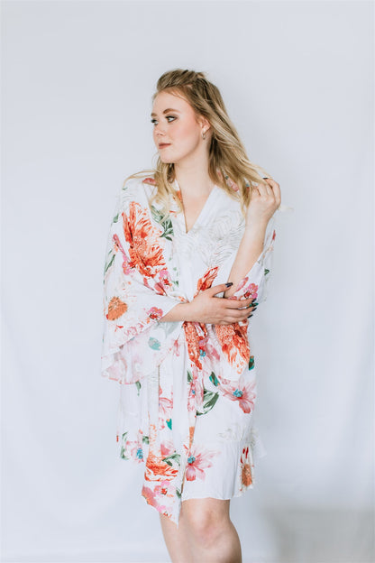 Floral Cotton Ruffle Robe - BI-WEEKLY BUY-IN