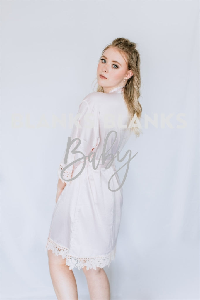 Brushed Satin Lace Edge Robe - Digital Mockup Blush / Kids 4