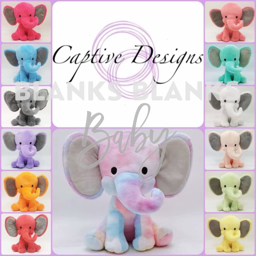 Coloured Elephant Plush - In Stock