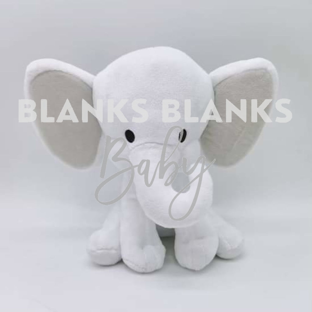 Coloured Elephant Plush - In Stock White