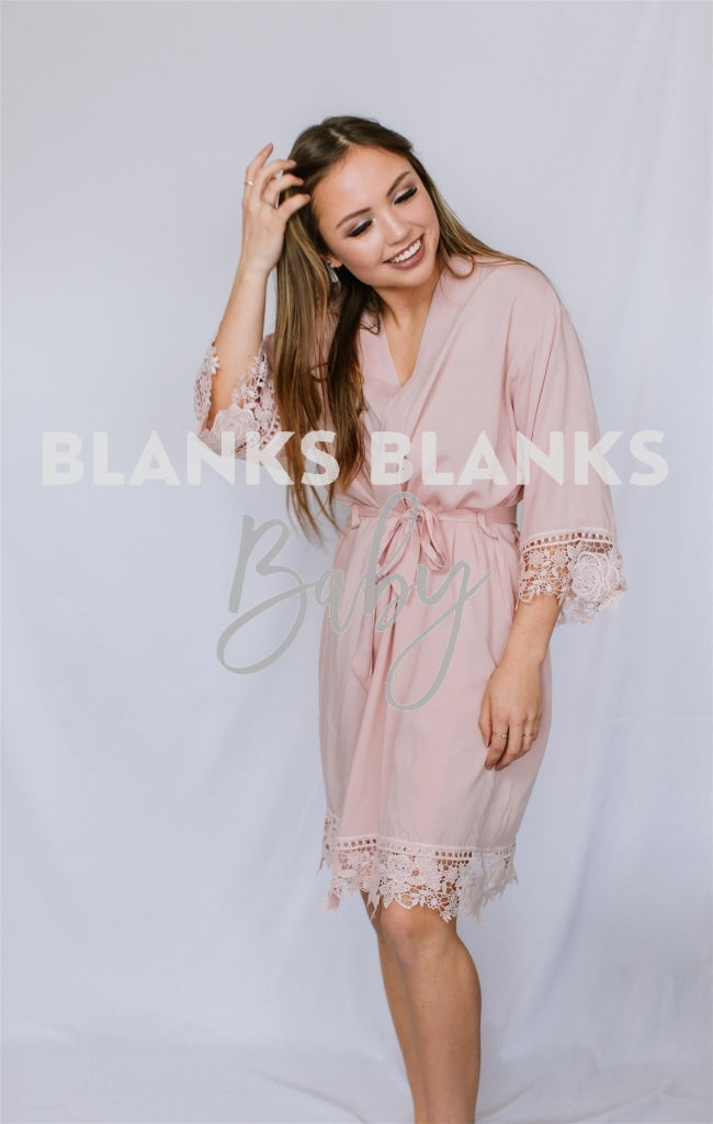 Cotton Lace Robes - Bi-Weekly Buy-In Blush / Kids 4