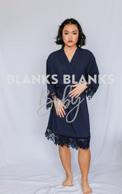 Cotton Lace Robes - Bi-Weekly Buy-In Navy / Kids 4