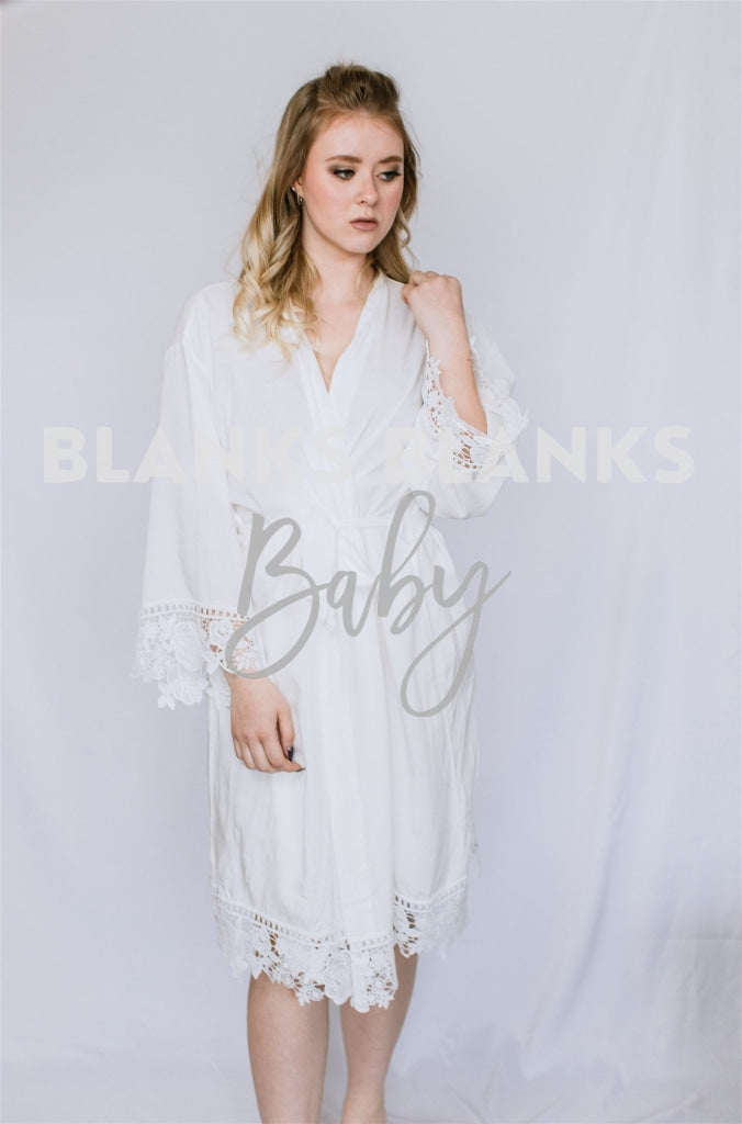 Cotton Lace Robes - Bi-Weekly Buy-In White / Kids 4