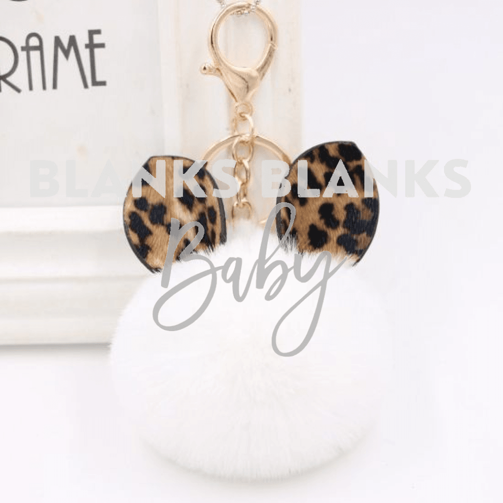 Pom Key Chain White Keychain