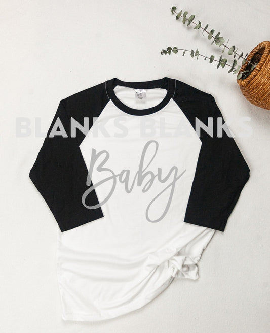 Raglan Digital Download - Mockup White/black