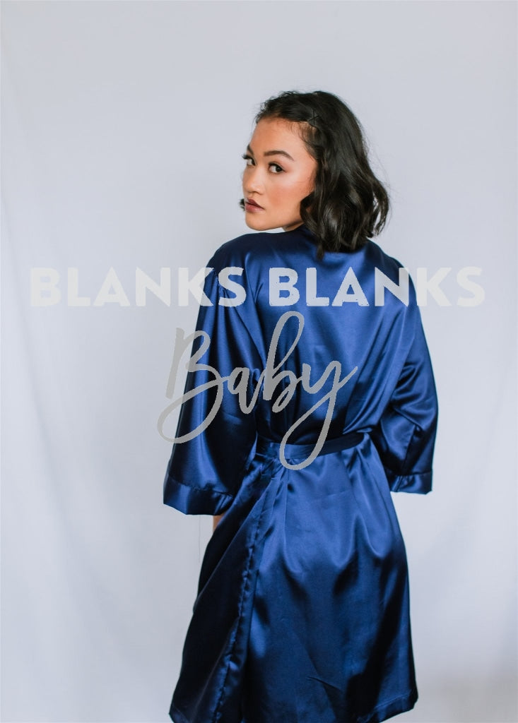 Satin Plain Robes - Bi-Weekly Buy-In Navy / Kids 4